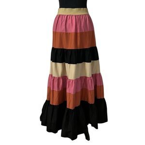 DX Collection Stripe Maxi Multicolor Skirt(Size Small)